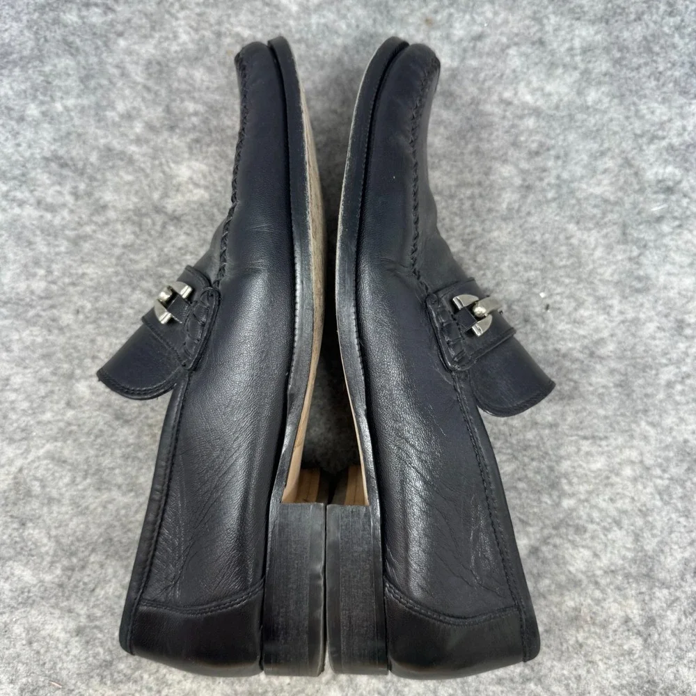 Bruno Magli Mens Black Leather Horse-Bit Slip On Loafer‎ Dress Shoe Sz 9 M ITALY